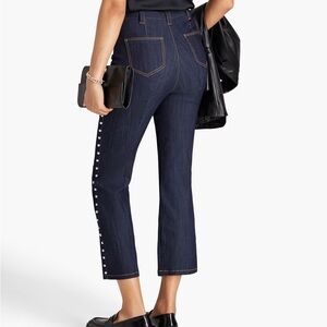 Cinq À Sept Fiona Studded Flare Jeans in Indigo